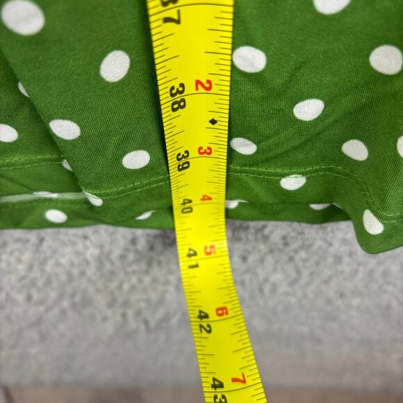 Vtg Faux Wrap Dress 14W Polka Dot Garden Party Derby Stretch Ruched Classic City - Picture 8 of 10